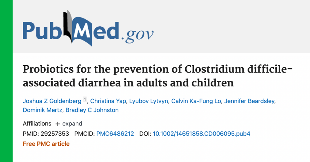 <em>The Cochrane Database of Systematic Reviews:</em> Probiotics for the prevention of <em>Clostridium difficile</em>-associated diarrhea in adults and children