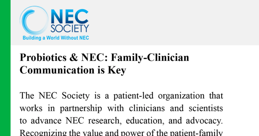 Probiotics & NEC: Family-Clinician Communication is Key