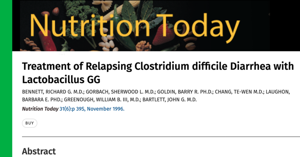 Treatment of Relapsing <em>Clostridium difficile</em> Diarrhea with <em>Lactobacillus</em> GG