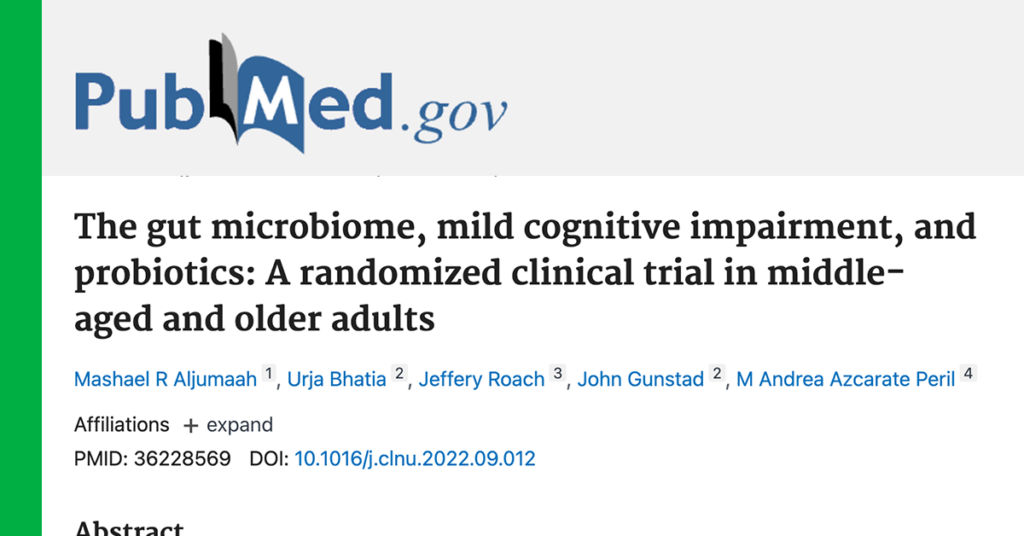 The gut microbiome, mild cognitive impairment, and probiotics: A randomized clinical trial in middle-aged and older adults