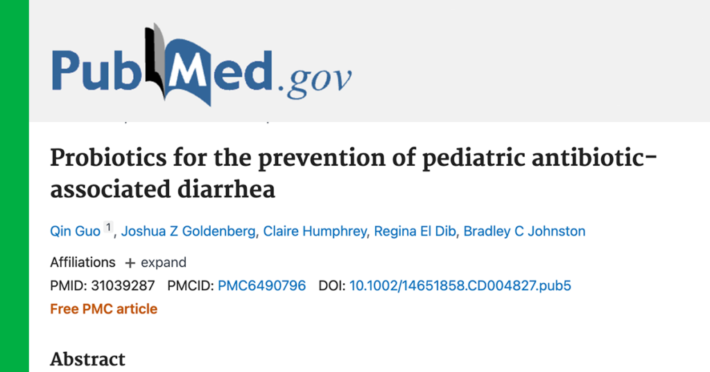 Probiotics for the prevention of pediatric antibiotic-associated diarrhea