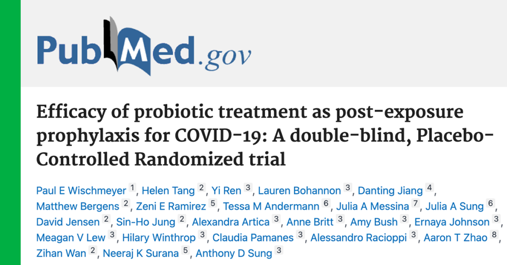 Efficacy of probiotic treatment as post-exposure prophylaxis for COVID-19: A double-blind, Placebo-Controlled Randomized trial
